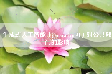 生成式人工智能（generative AI）对公共部门的影响