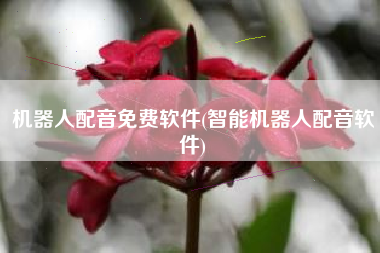 机器人配音免费软件(智能机器人配音软件)