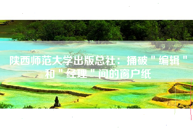 陕西师范大学出版总社：捅破＂编辑＂和＂经理＂间的窗户纸