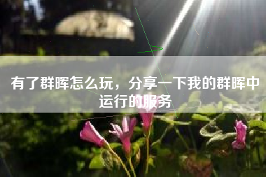 有了群晖怎么玩，分享一下我的群晖中运行的服务