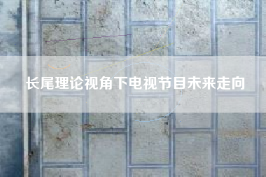 长尾理论视角下电视节目未来走向