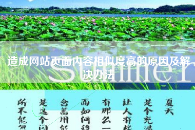 造成网站页面内容相似度高的原因及解决办法