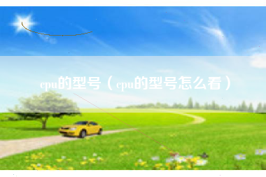 cpu的型号（cpu的型号怎么看）