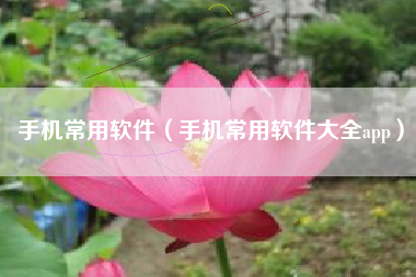 手机常用软件（手机常用软件大全app）