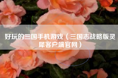 好玩的三国手机游戏（三国志战略版灵犀客户端官网）