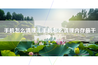 手机怎么清理（手机怎么清理内存最干净）
