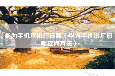 华为手机查出厂日期（华为手机出厂日期查询方法）