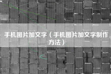 手机图片加文字（手机图片加文字制作方法）