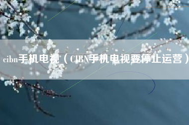cibn手机电视（CIBN手机电视要停止运营）