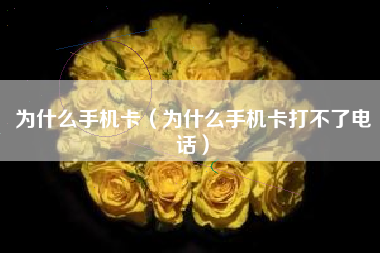 为什么手机卡（为什么手机卡打不了电话）