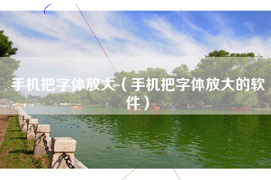 手机把字体放大（手机把字体放大的软件）