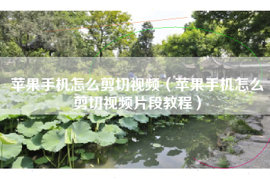 苹果手机怎么剪切视频（苹果手机怎么剪切视频片段教程）