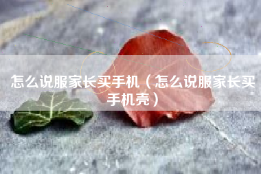 怎么说服家长买手机（怎么说服家长买手机壳）
