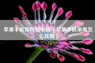 苹果手机如何挂电话（苹果手机来电怎么挂断）