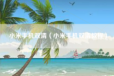 小米手机双清（小米手机双清教程）