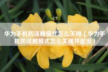 华为手机防误触模式怎么关闭（华为手机防误触模式怎么关闭并退出）