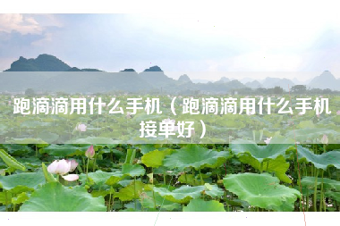 跑滴滴用什么手机（跑滴滴用什么手机接单好）