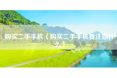 购买二手手机（购买二手手机要注意什么）
