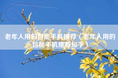 老年人用的智能手机推荐（老年人用的智能手机推荐知乎）