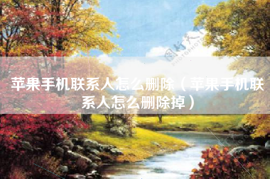 苹果手机联系人怎么删除（苹果手机联系人怎么删除掉）