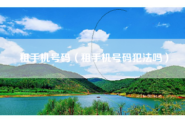 租手机号码（租手机号码犯法吗）