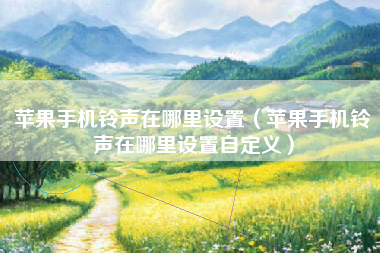 苹果手机铃声在哪里设置（苹果手机铃声在哪里设置自定义）