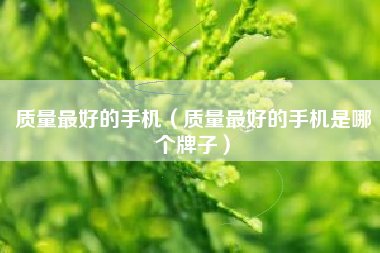 质量最好的手机（质量最好的手机是哪个牌子）