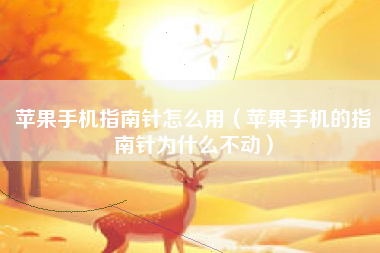 苹果手机指南针怎么用（苹果手机的指南针为什么不动）