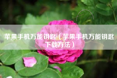 苹果手机万能钥匙（苹果手机万能钥匙下载方法）
