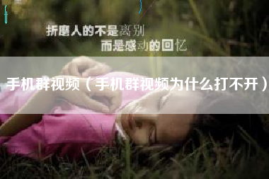 手机群视频（手机群视频为什么打不开）