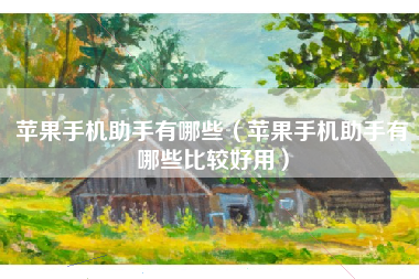苹果手机助手有哪些（苹果手机助手有哪些比较好用）
