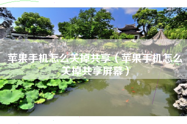 苹果手机怎么关掉共享（苹果手机怎么关掉共享屏幕）