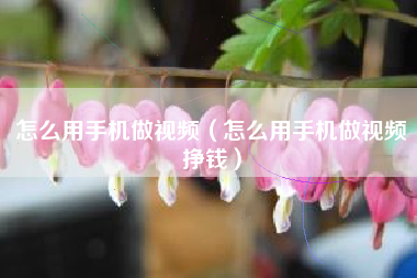 怎么用手机做视频（怎么用手机做视频挣钱）