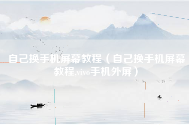 自己换手机屏幕教程（自己换手机屏幕教程,vivo手机外屏）