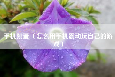 手机跳蛋.（怎么用手机震动玩自己的游戏）