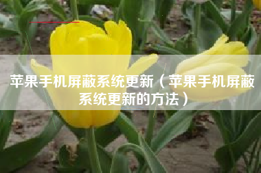 苹果手机屏蔽系统更新（苹果手机屏蔽系统更新的方法）