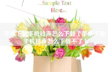 苹果下载手机铃声怎么下载（苹果下载手机铃声怎么下载不了）