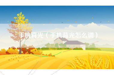 手机背光（手机背光怎么调）