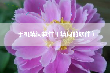手机填词软件（填词的软件）