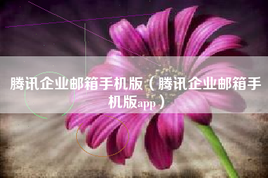 腾讯企业邮箱手机版（腾讯企业邮箱手机版app）