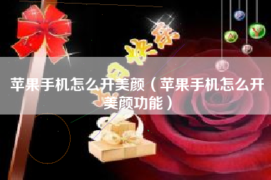 苹果手机怎么开美颜（苹果手机怎么开美颜功能）