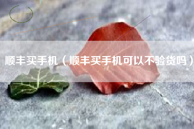 顺丰买手机（顺丰买手机可以不验货吗）