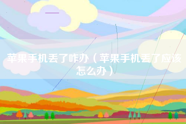 苹果手机丢了咋办（苹果手机丢了应该怎么办）