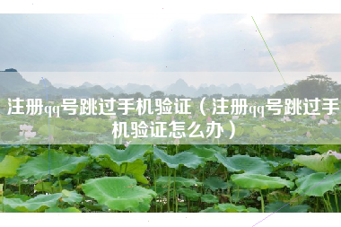 注册qq号跳过手机验证（注册qq号跳过手机验证怎么办）