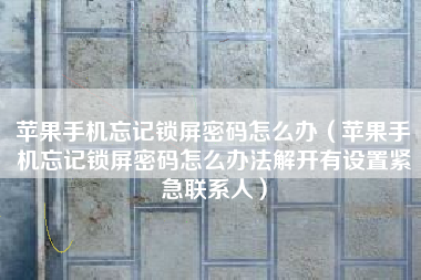 苹果手机忘记锁屏密码怎么办（苹果手机忘记锁屏密码怎么办法解开有设置紧急联系人）