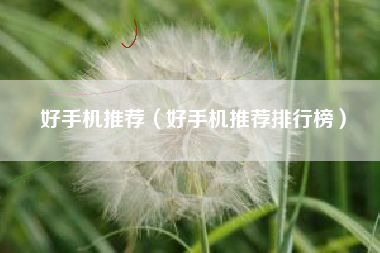 好手机推荐（好手机推荐排行榜）