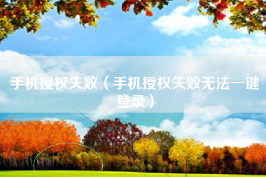 手机授权失败（手机授权失败无法一键登录）