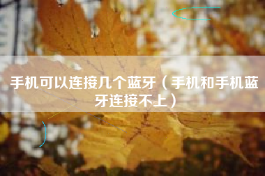 手机可以连接几个蓝牙（手机和手机蓝牙连接不上）