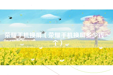 荣耀手机换屏（荣耀手机换屏多少钱一个）