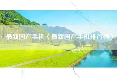 最新国产手机（最新国产手机排行榜）